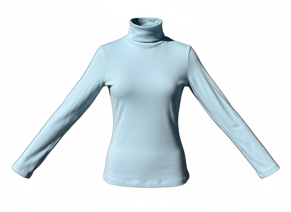 J.Crew Everyday Tee Light Blue Long Sleeve Turtleneck Top - XS